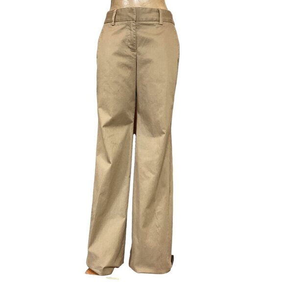 Lands' End Mid-rise Wide Leg Pants Sz 6 Unhemmed/Raw Edge Tan-Brown 290B - Picture 3 of 13